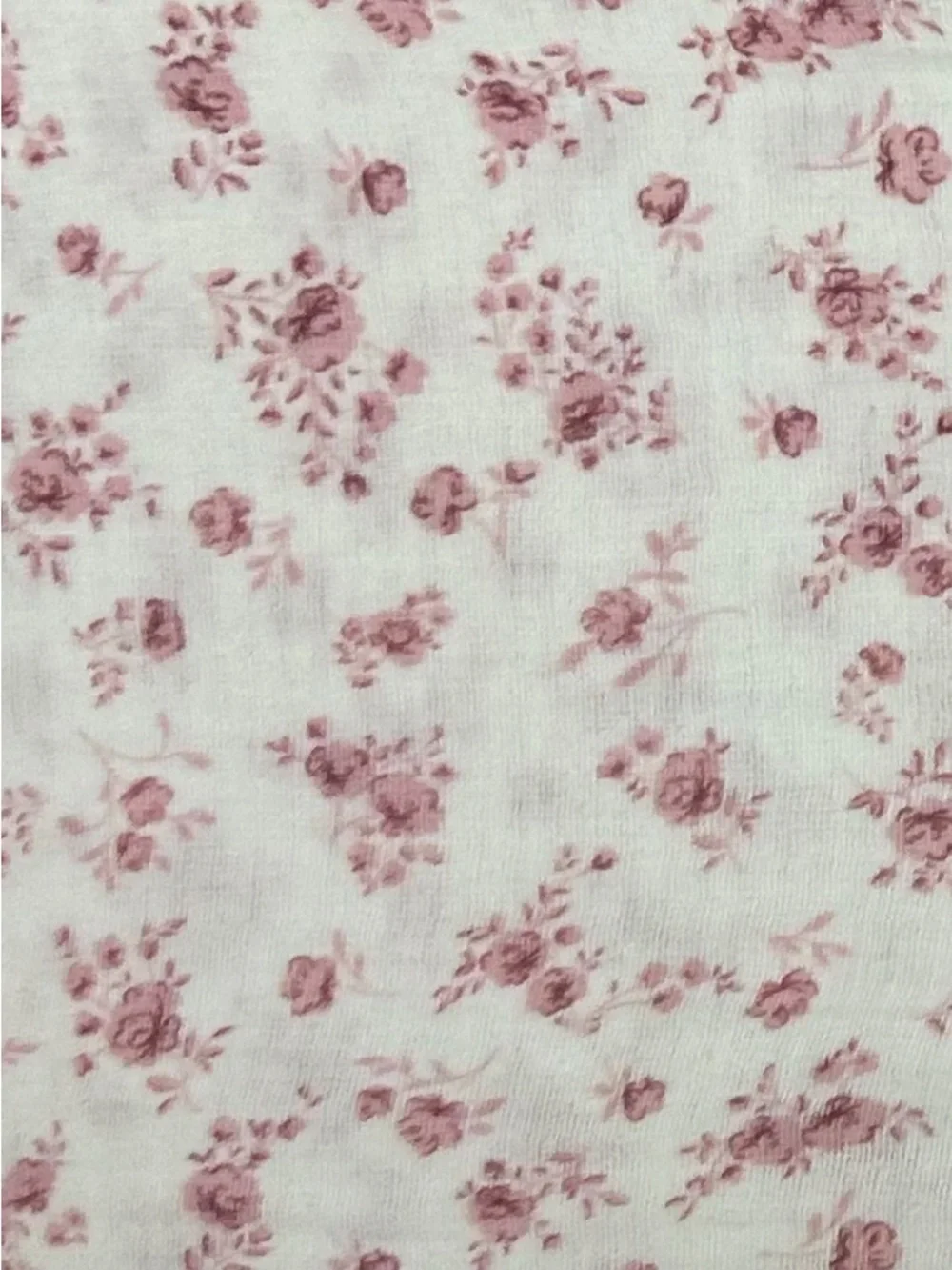 Shabby Chic Floral Pink and White Cotton Gauze Queen Comforter Set 90”x90”